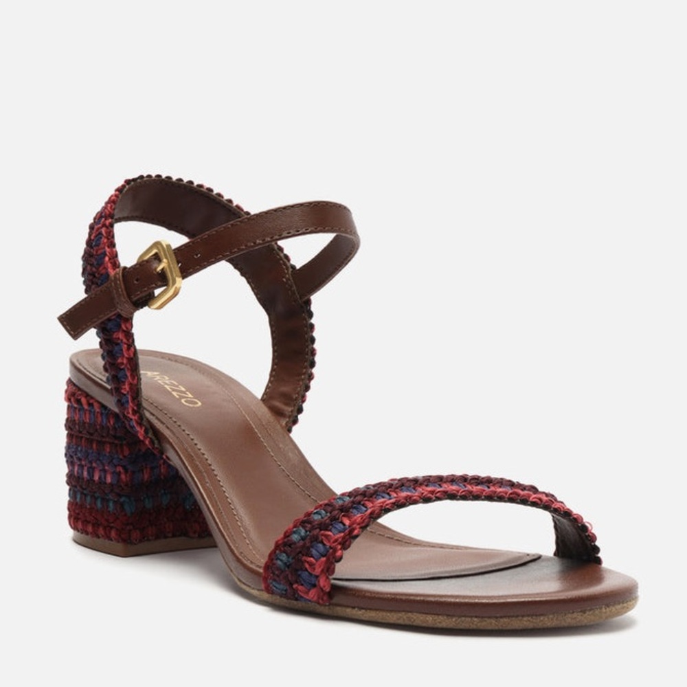 NEW Arezzo Mya Mid Block Sandal - Multicolor - Women’s Size 8.5